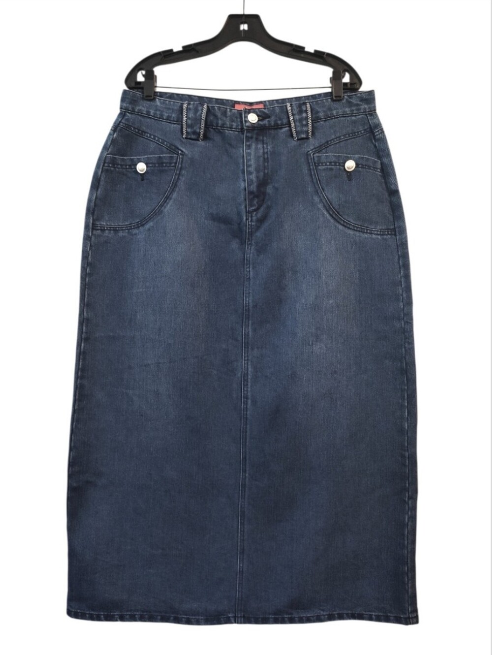 Style J High-Rise Indigo Denim Maxi Skirt Women Size 16